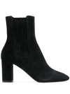 Saint Laurent Mica Suede Ankle Boots In Black
