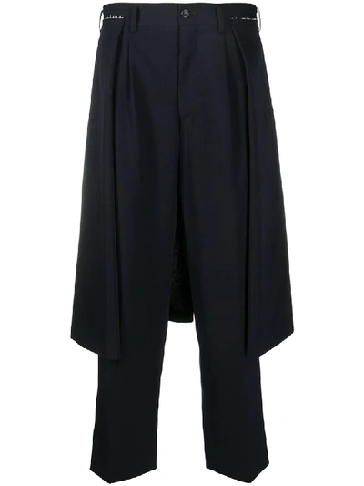 Comme Des Garçons Comme Des Garçons Deconstructed Skirt Trousers In Blue