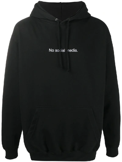 Famt No Social Media Hooded Sweatshirt In Black