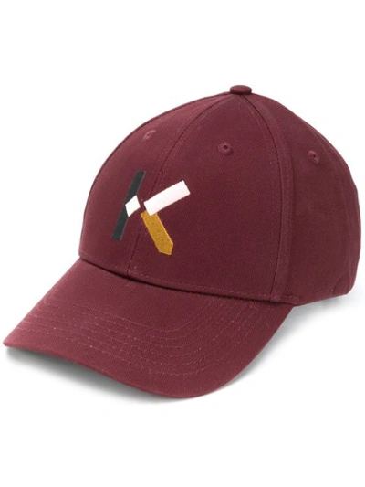 Kenzo Logo刺绣棒球帽 In Maroon