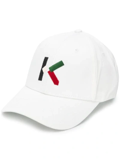 Kenzo Logo Embroidered Cap In White