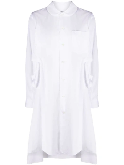 Comme Des Garçons Comme Des Garçons Draped-side Longline Shirt In White