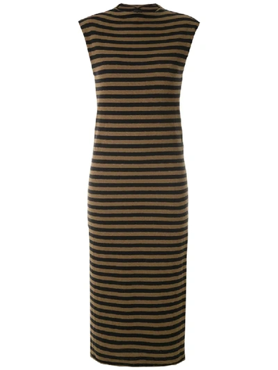 Osklen Striped Midi Dress In Green