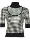 PINKO HOUNDSTOOTH KNITTED TOP