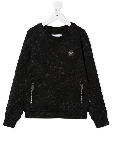 Philipp Plein Junior Kids' Long-sleeved Jumper In Black