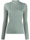 ACNE STUDIOS RIBBED MOCK NECK TOP