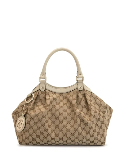 Pre-owned Gucci Gg Pattern Tote Bag In Neutrals