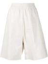 Bottega Veneta Patent Leather Bermuda Shorts In White