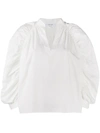 FRAME RUCHED CALI POPOVER BLOUSE