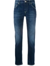 Dondup Organic Cotton-blend Distressed Jeans In Blue