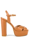 Stuart Weitzman Jerry Suede Platform Sandals In Tan