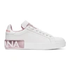 Dolce & Gabbana Dolce And Gabbana White And Pink Portofino Sneakers In Nocolor