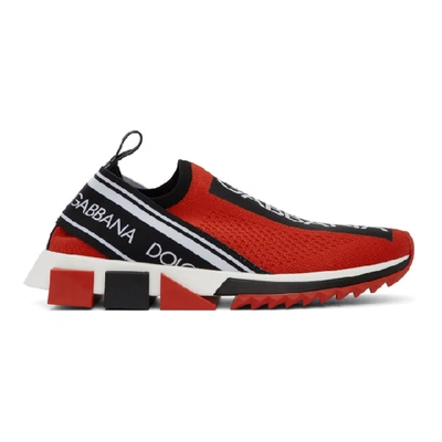 Dolce & Gabbana Red Branded Sorrento Sneakers