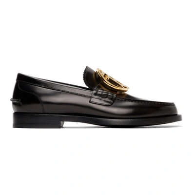 Burberry Emile Tb-plaque Leather Loafers In Black