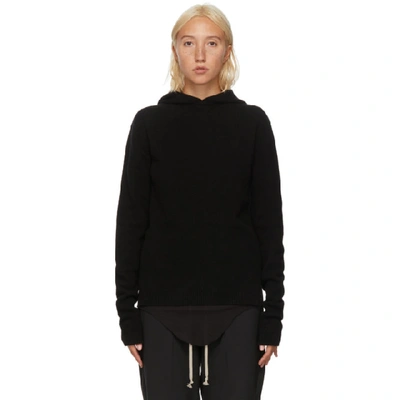 Rick Owens Cashmere And Wool-blend Hoodie In Black