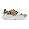 Burberry Beige Check Regis Sneakers In Multi-colour