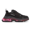 BALENCIAGA BALENCIAGA BLACK AND PINK TRIPLE S SNEAKERS