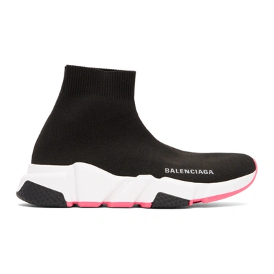Balenciaga Speed Lt Stretch-knit High-top Sneakers In Black
