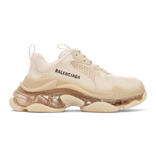 Balenciaga Beige Triple S Sneakers In 9710 Nude | ModeSens