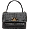 BALENCIAGA BALENCIAGA BLACK CROC XS SHARP SATCHEL BAG