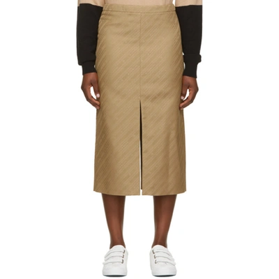 Givenchy Chain Logo-print Pencil Skirt In 250 Nude