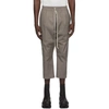 RICK OWENS GREY CROPPED BELA TROUSERS