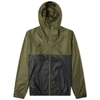 Nike Acg Nrg Logo-embroidered Colour-block Nylon-ripstop Hooded Jacket In Cargo Khaki/ Black