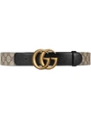 Gucci Leather-trimmed Printed Coated-canvas Belt In Black