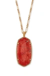 Kendra Scott Reid Long Faceted Pendant Necklace In Gold Burnt Sienna Howlite