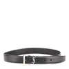 Saint Laurent Black Ysl Leather Belt In Black