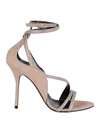 PIERRE HARDY NUDE LEATHER MIDNIGHT SANDALS,11468038