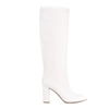 GIANVITO ROSSI WHITE LEATHER BOOTS,11466708