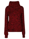 MULBERRY RED AND BLACK WOOL SWEATER,11468016