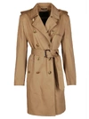 GIVENCHY CAMEL-TONE COTTON TRENCH COAT,11467769