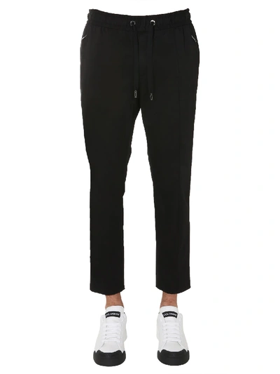 Dolce & Gabbana Cotton Jogging Pants In Black