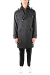 DSQUARED2 BLACK WOOL DOUBLE BREAST TRENCH COAT,11466640