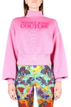 VERSACE JEANS COUTURE ORCHID PINK COTTON SWEATSHIRT WITH LOGO,11466749