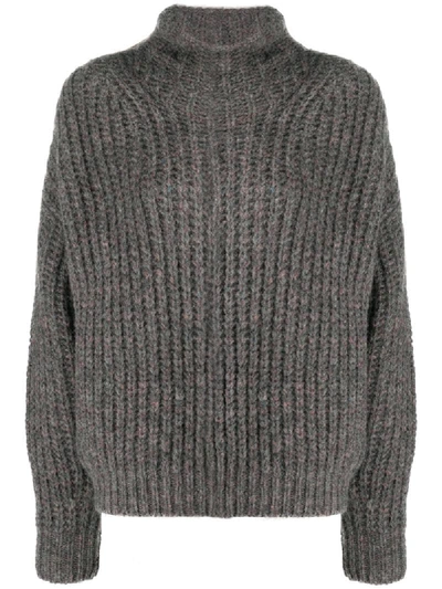 Isabel Marant Iris Ribbed-knit Jumper In Grey