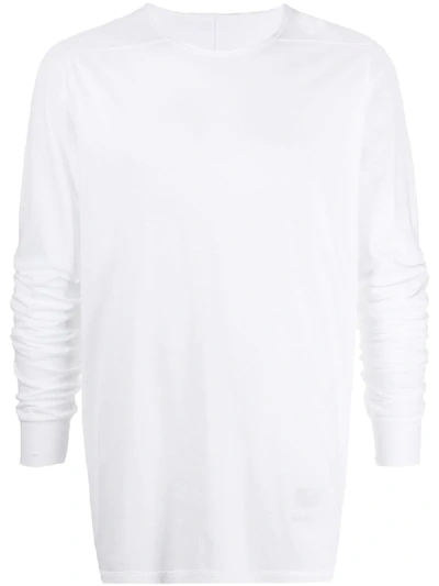 Rick Owens Drkshdw Displaced-seam Long Sleeved T-shirt In White