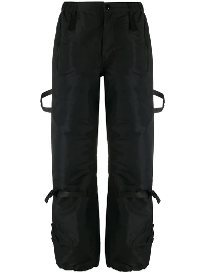 N°21 Side-strap Cropped Cargo Trousers In Black