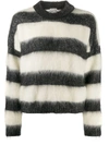 SAINT LAURENT STRIPED RELAXED FIT SWEATER