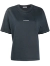 Acne Studios Black Relaxed Fit Stamp Logo T-shirt In Black