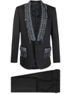 Dolce & Gabbana Floral Jacquard Martini Suit With Appliqué In Black