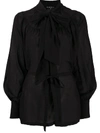 ANN DEMEULEMEESTER PUSSY-BOW BELTED BLOUSE