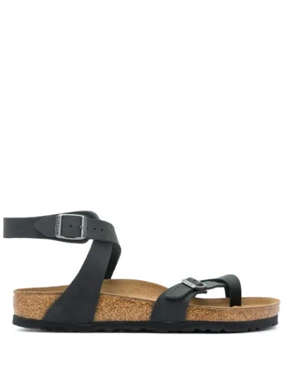 Birkenstock Yara Buckled Sandals In Black/black