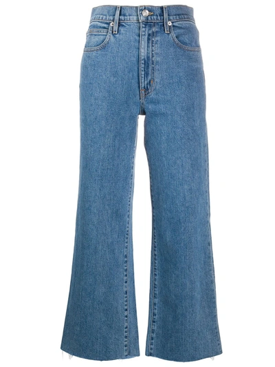 Slvrlake Grace Cropped Wide-leg High-rise Jeans In Blue