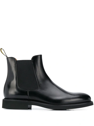 Doucal's Leather Slip-on Ankle Boots In Black