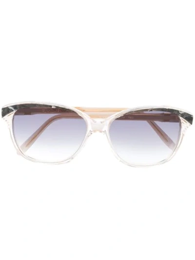 Pre-owned Saint Laurent 1980s Rectangular-frame Sunglasses In White