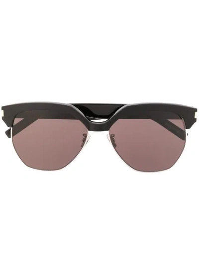 Saint Laurent Sl 408 Clubmaster-frame Sunglasses In Black