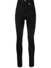 Philipp Plein Skull Button Jeggings In Black In Black